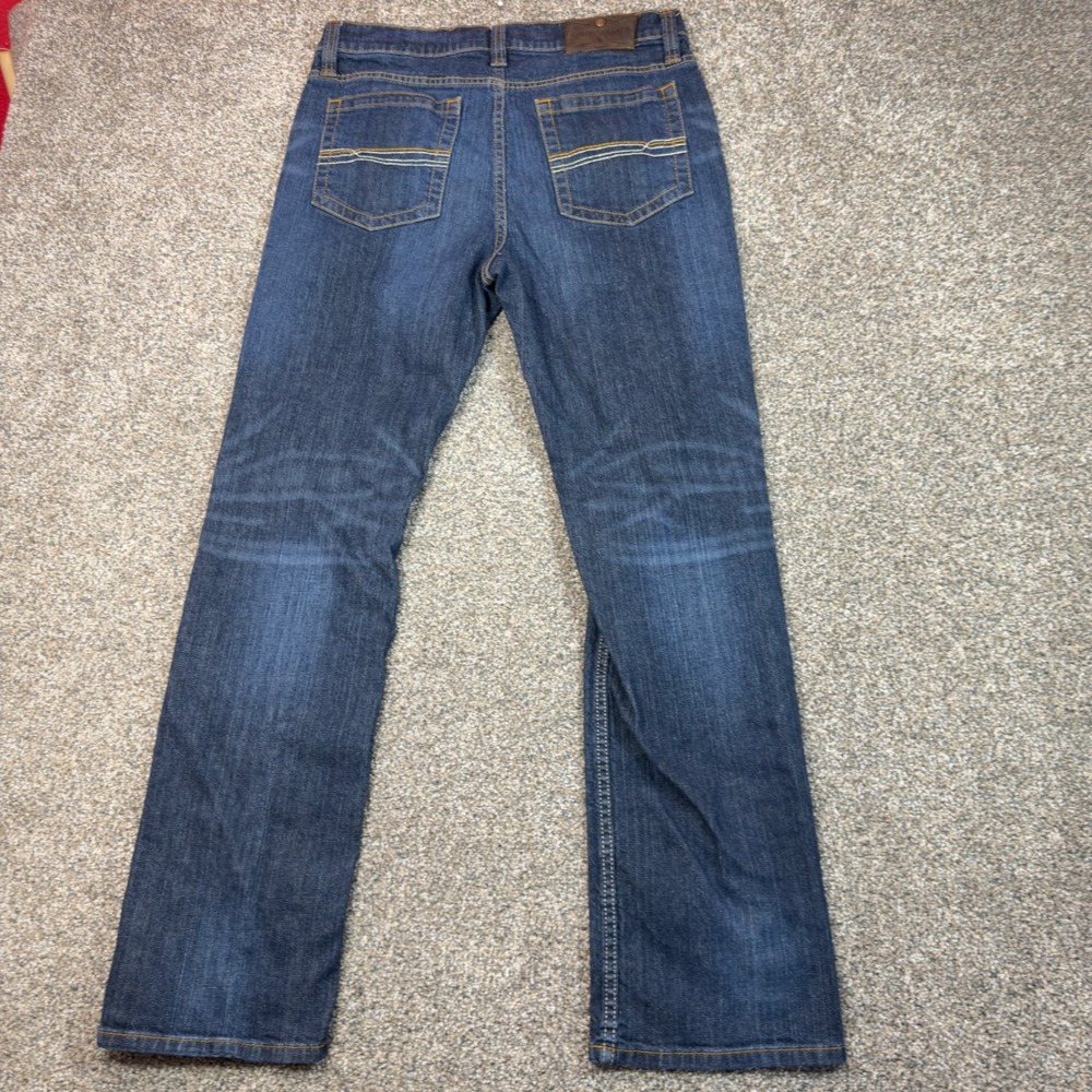 Cody James Mens Dark Wash Straight Leg Western Denim Jeans 32 Blue Stretch Ranch - Picture 4 of 12